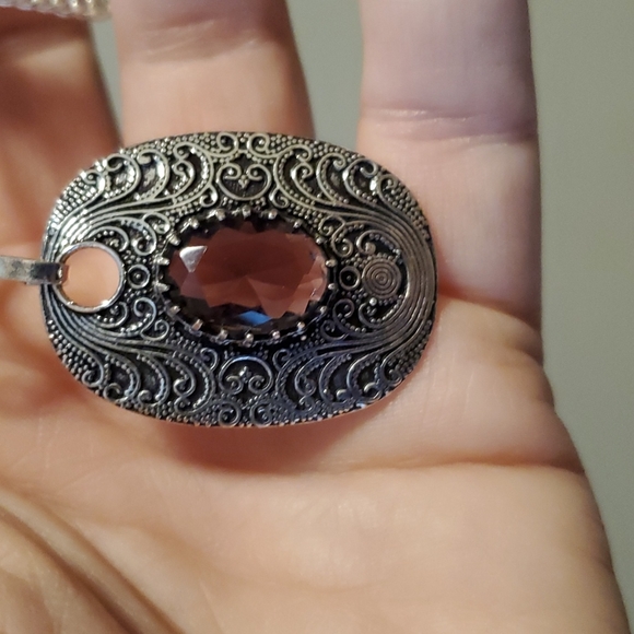 New Unique Amethyst Silver Necklace. - Picture 2 of 4